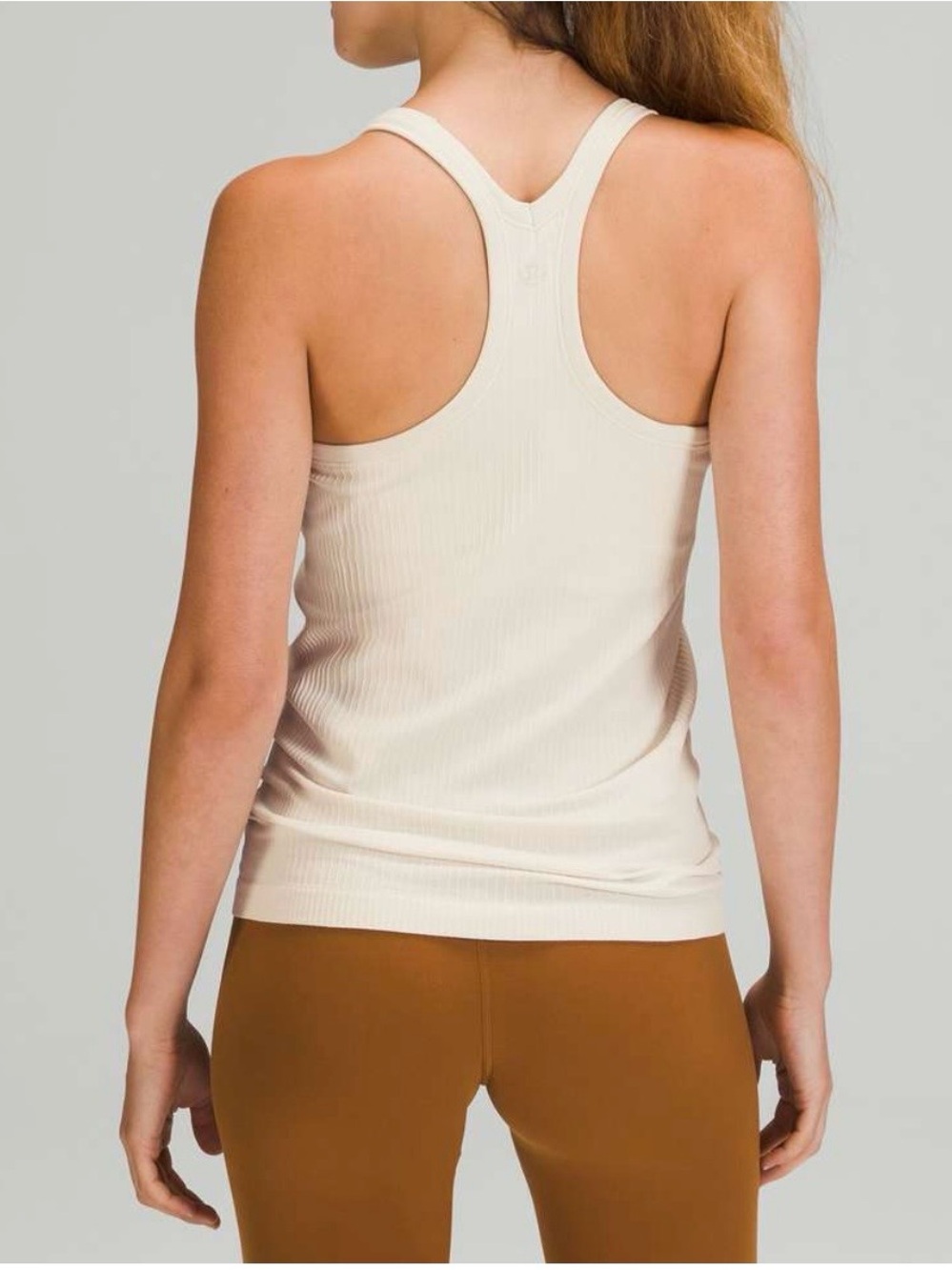 lululemon athletica Women White Ribbed Racerback Tank Size 6